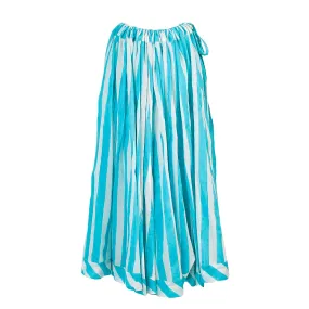 Vivian Skirt in Turquoise and White Cabana Stripe