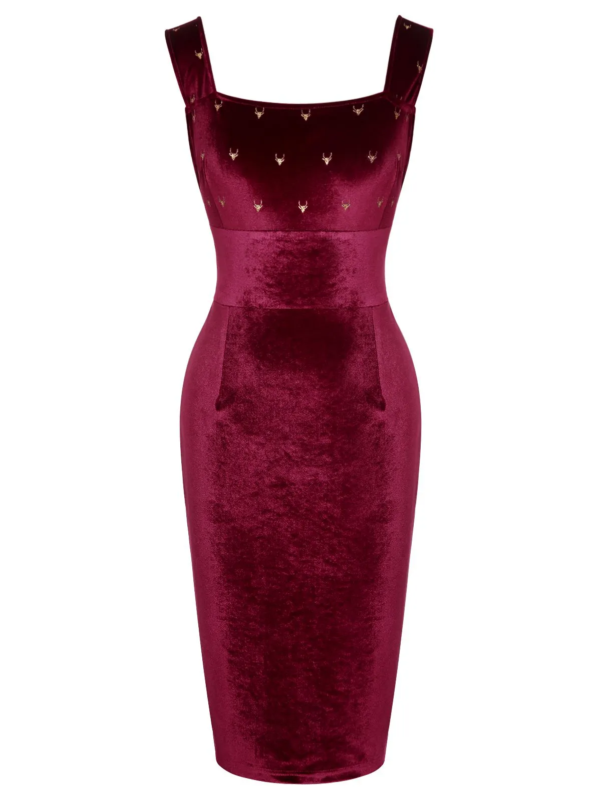 Wine Red 1960s Velvet Elk Bow Dress