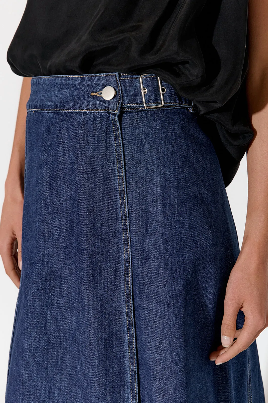WRAP DENIM SKIRT
