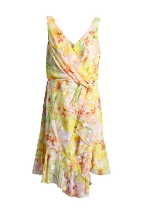Wrap Style Mini Dress in Floral Print
